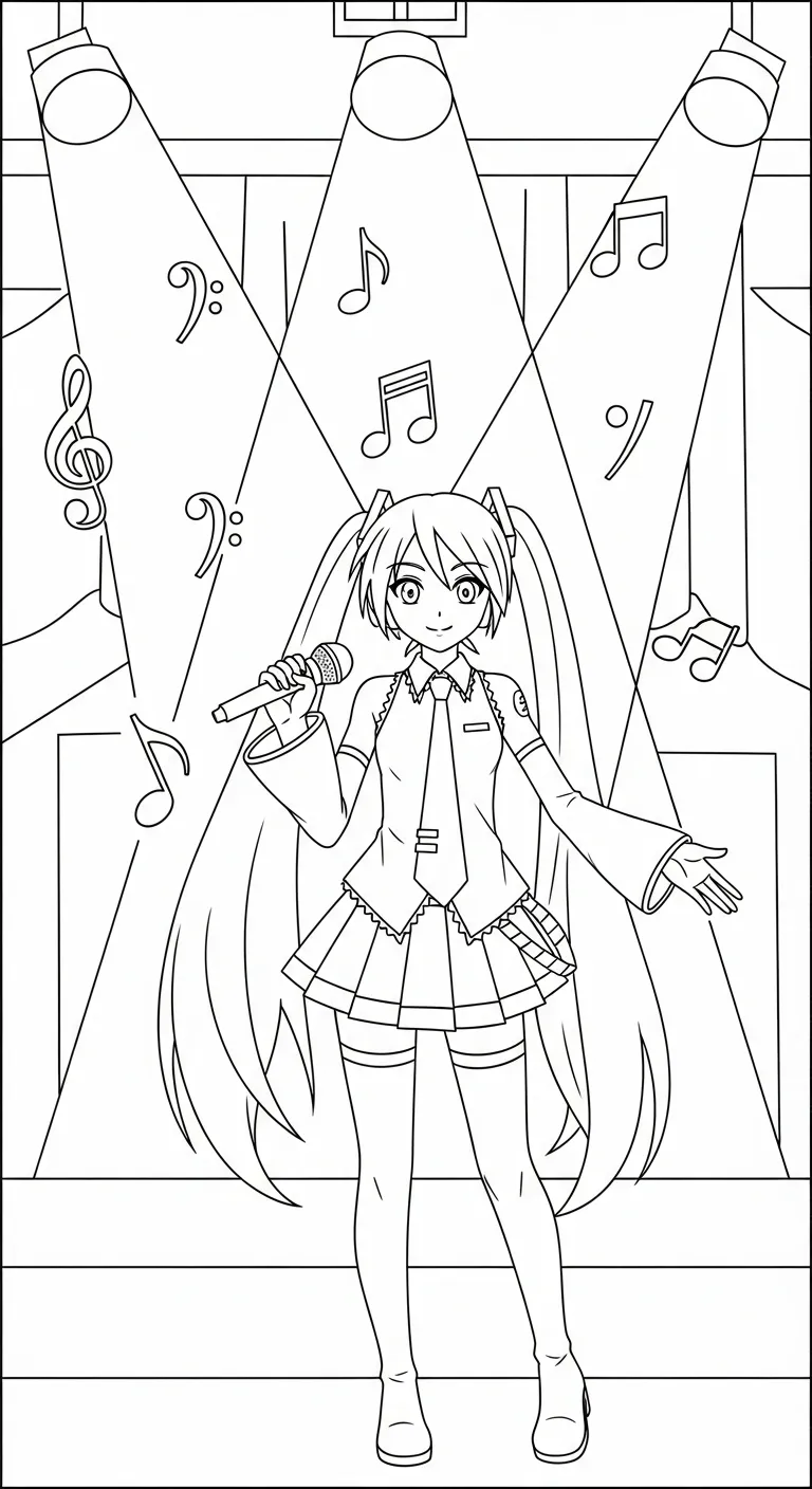 tải hình tô màu Tranh tô màu Miku