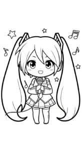 tải tranh tô màu Tranh tô màu Miku cho bé 5 tuổi