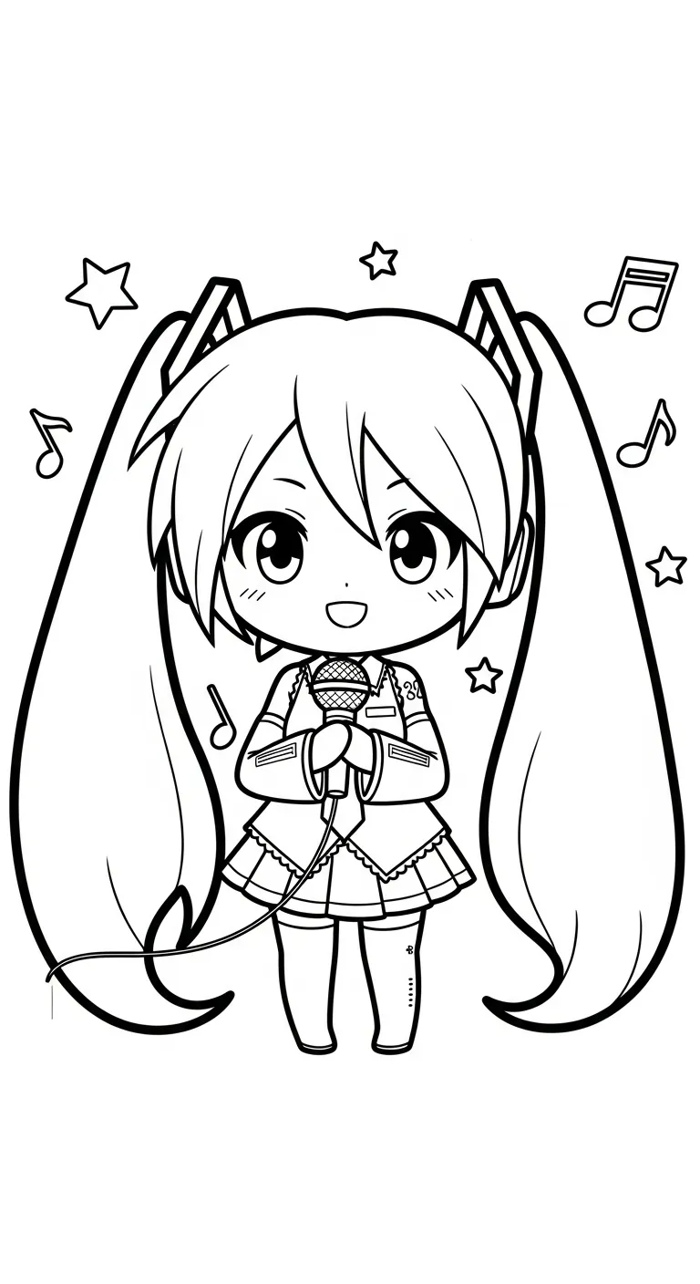 tải tranh tô màu Tranh tô màu Miku cho bé 5 tuổi