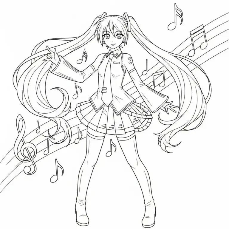 Tranh tô màu Miku