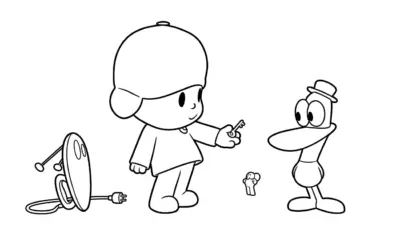 mẫu in tranh tô màu Tranh tô màu Pocoyo cho bé