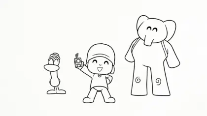 download tranh tô màu Tranh tô màu Pocoyo cho bé