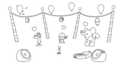 tranh tô màu Tranh tô màu Pocoyo cho bé tải về