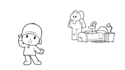 in hình tô màu Tranh tô màu Pocoyo cho bé 5 tuổi