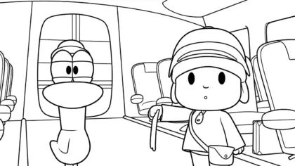 tranh tô màu Tranh tô màu Pocoyo cho bé