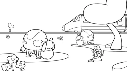 download hình tô màu Tranh tô màu Pocoyo cho bé