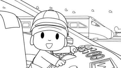 tranh tô màu Tranh tô màu Pocoyo cho bé 4 tuổi