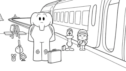 tải tranh tô màu Tranh tô màu Pocoyo cho bé 3 tuổi