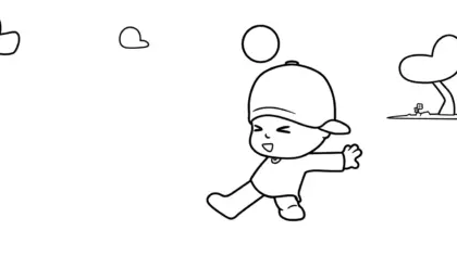 hình tô màu Tranh tô màu Pocoyo cho bé 3 tuổi