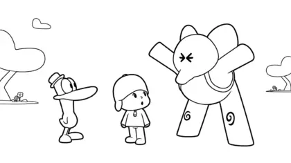 mẫu in hình tô màu Tranh tô màu Pocoyo cho bé