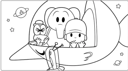 tranh tô màu Tranh tô màu Pocoyo cho bé 8 tuổi chất lượng cao