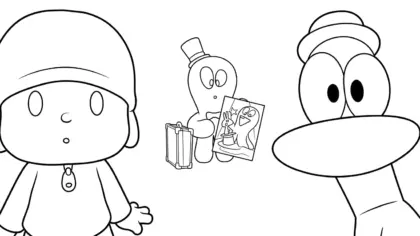 tải hình tô màu Tranh tô màu Pocoyo cho bé 7 tuổi