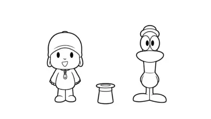 tải hình tô màu Tranh tô màu Pocoyo cho bé 7 tuổi