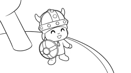 tải hình tô màu Tranh tô màu Pocoyo cho bé 7 tuổi