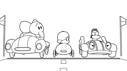 tải hình tô màu Tranh tô màu Pocoyo cho bé 6 tuổi