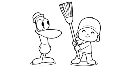 tranh tô màu Tranh tô màu Pocoyo cho bé 6 tuổi chất lượng cao