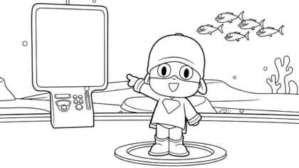 tranh tô màu Tranh tô màu Pocoyo cho bé 4 tuổi chất lượng cao