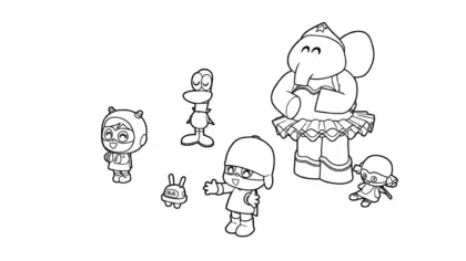 in hình tô màu Tranh tô màu Pocoyo cho bé