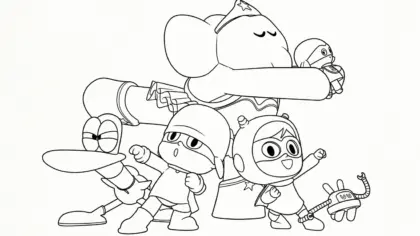 hình tô màu Tranh tô màu Pocoyo cho bé