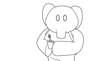 tranh tô màu Tranh tô màu Pocoyo cho bé đơn giản