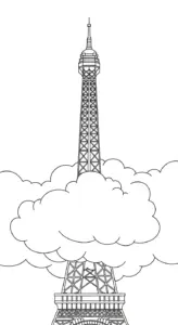 in tranh tô màu Tháp Eiffel cho bé 8 tuổi