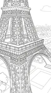 download tranh tô màu Tháp Eiffel miễn phí