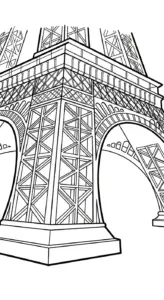 in tranh tô màu Tháp Eiffel cho bé 5 tuổi