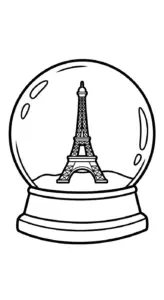 in hình tô màu Tháp Eiffel cho bé 7 tuổi