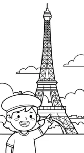 tải tranh tô màu Tháp Eiffel miễn phí