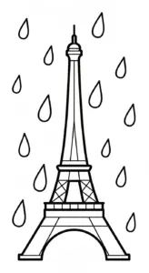 tải hình tô màu Tháp Eiffel cho bé 5 tuổi