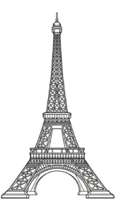 hình tô màu Tháp Eiffel cho bé 4 tuổi miễn phí