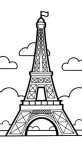 tranh tô màu Tháp Eiffel cho bé tải về