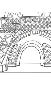 tải tranh tô màu Tháp Eiffel cho bé 4 tuổi