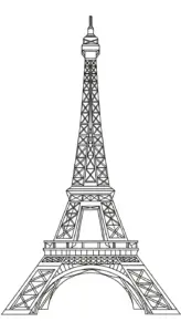 tải hình tô màu Tháp Eiffel cho bé miễn phí