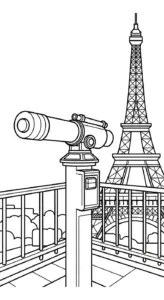 tải hình tô màu Tháp Eiffel chất lượng cao