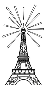 tranh tô màu Tháp Eiffel tập tô