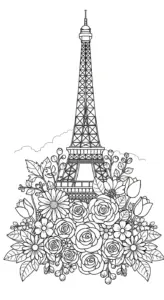 tải hình tô màu Tháp Eiffel không mất tiền
