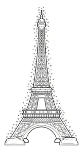 tải tranh tô màu Tháp Eiffel cho bé 3 tuổi