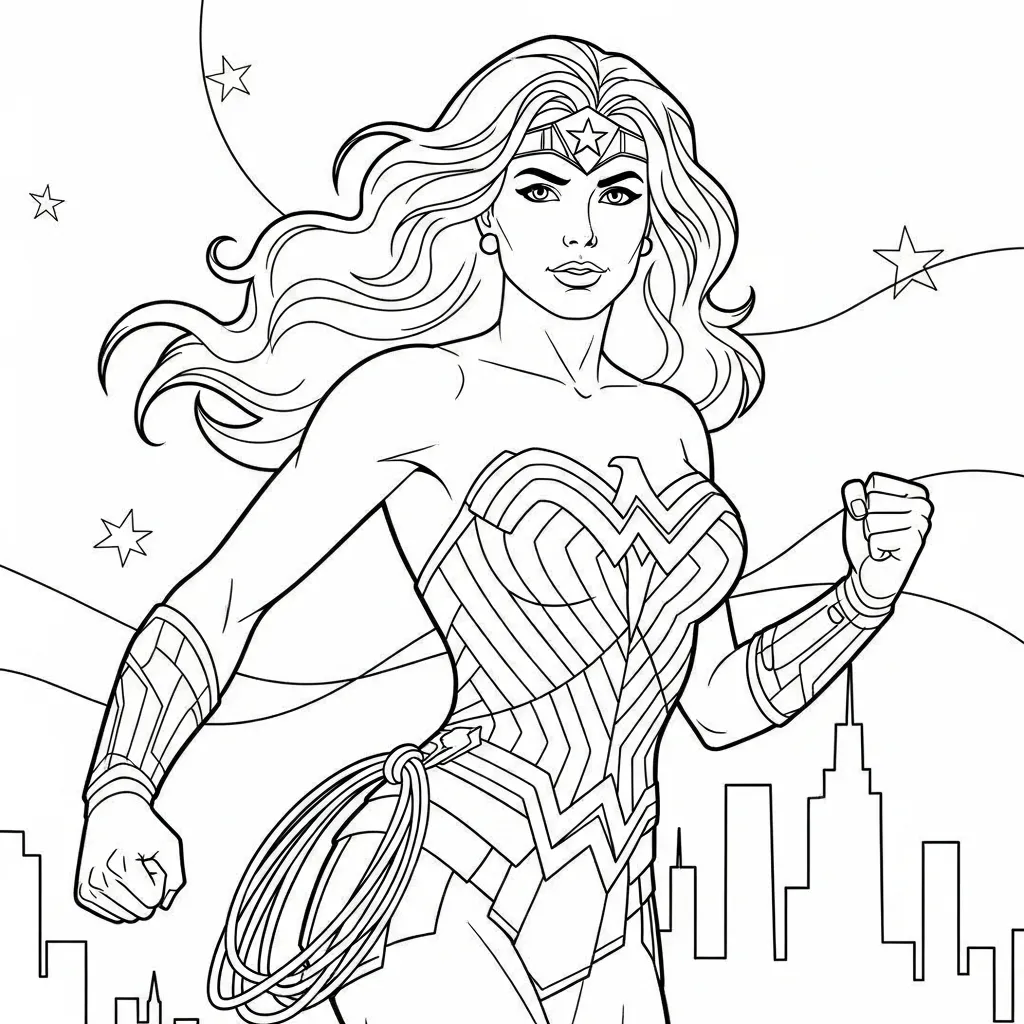 Tranh tô màu Wonder Woman