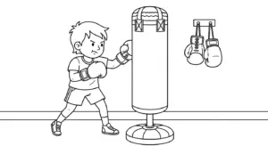 in hình tô màu tranh tô màu Boxing cho bé 6 tuổi
