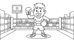file tranh tô màu tranh tô màu Boxing cho bé 4-5 tuổi