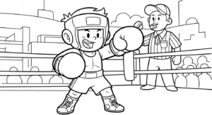 tranh tô màu tranh tô màu Boxing cho bé 6 tuổi