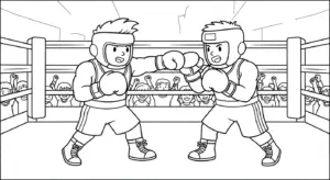 in hình tô màu tranh tô màu Boxing cho bé 5 tuổi