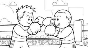 tải hình tô màu tranh tô màu Boxing cho bé 3 tuổi