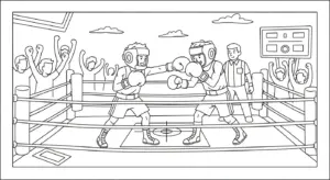 hình tô màu tranh tô màu Boxing cho bé 7 tuổi