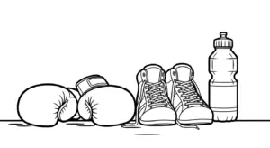 in hình tranh tô màu Boxing cho bé tập tô
