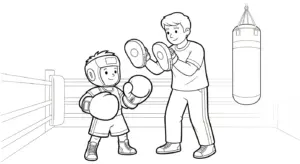 tranh tô màu tranh tô màu Boxing tập tô