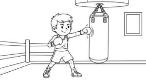hình tô màu tranh tô màu Boxing in ngay