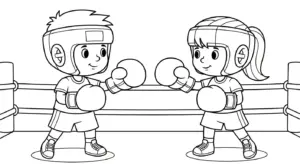 tranh tô màu tranh tô màu Boxing cho bé 8 tuổi