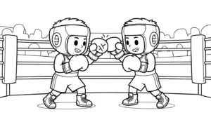 in tranh tô màu tranh tô màu Boxing cho bé 3 tuổi